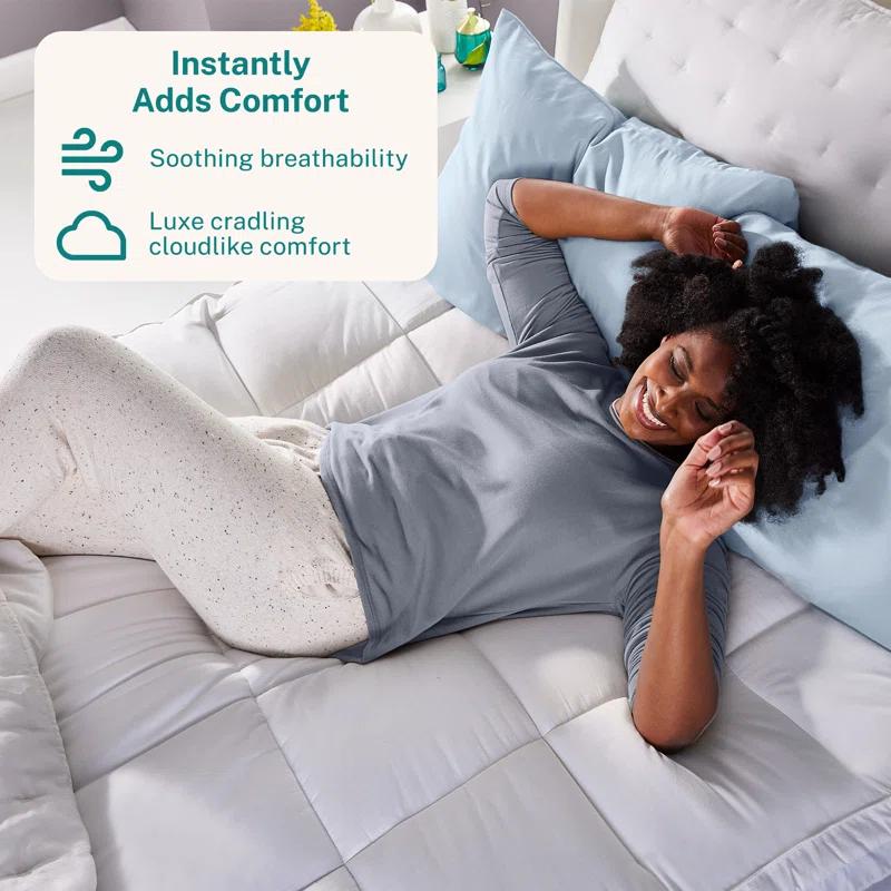 Sleep Innovations Sleep Innovations Cradling Cloud Mattress Pad Topper Cover, Quilted Pillow Top Protector