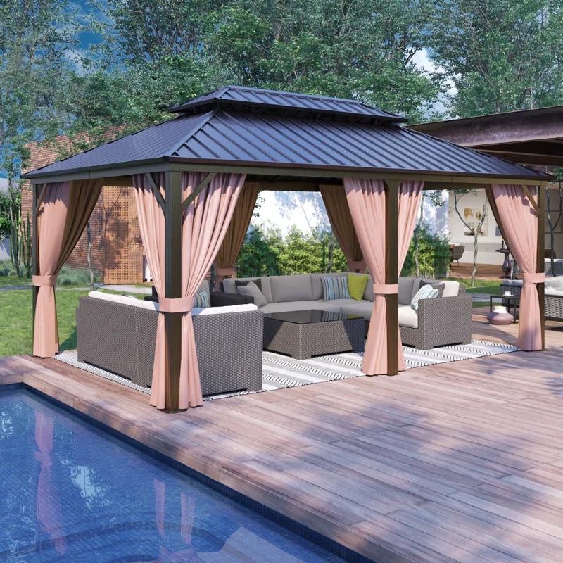 EAGLE PEAK Outdoor Aluminum Frame Hardtop Patio Gazebo