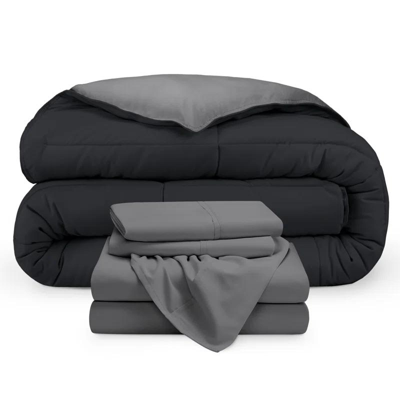 Bare Home 1800 Premium Microfiber Reversible Bed-In-A-Bag