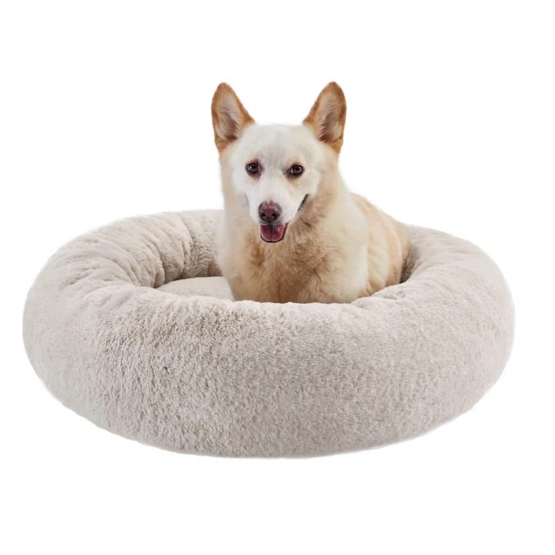 Best Friends By Sheri Best Friends by Sheri SnuggleSoft Faux Fur Memory Foam Calming Donut Bed
