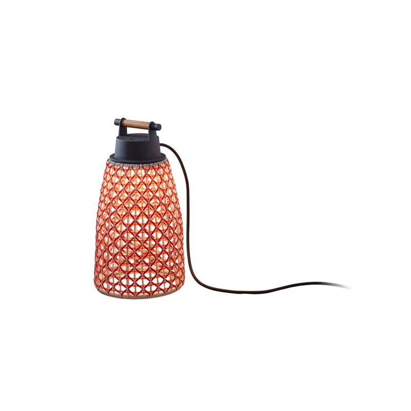 Graphite Brown and Red Cordless Adjustable Outdoor LED Table Lamp