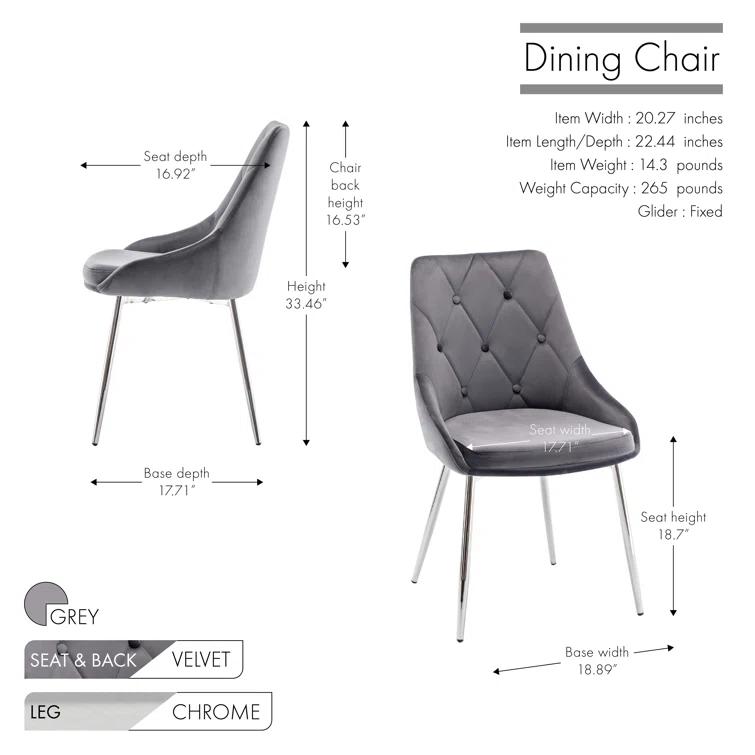 Stanca 20'' H Velvet Upholstered Side Chair