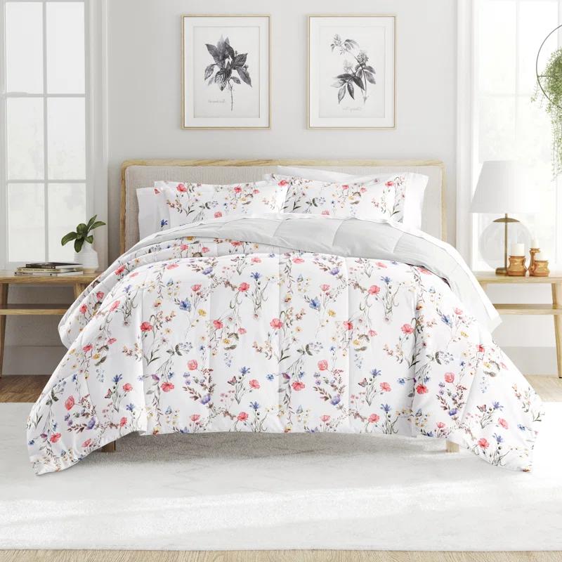 Becky Cameron Down-Alternative Comforter Set in Meadow Floral Stripe