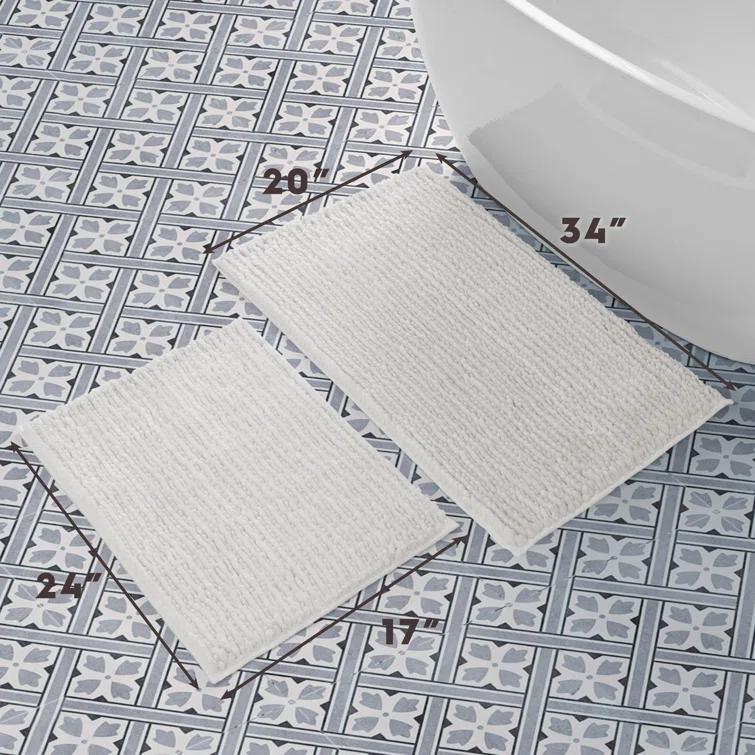 Laura Ashley Laura Ashley Butter Chenille 2 Pieces Bath Rugs