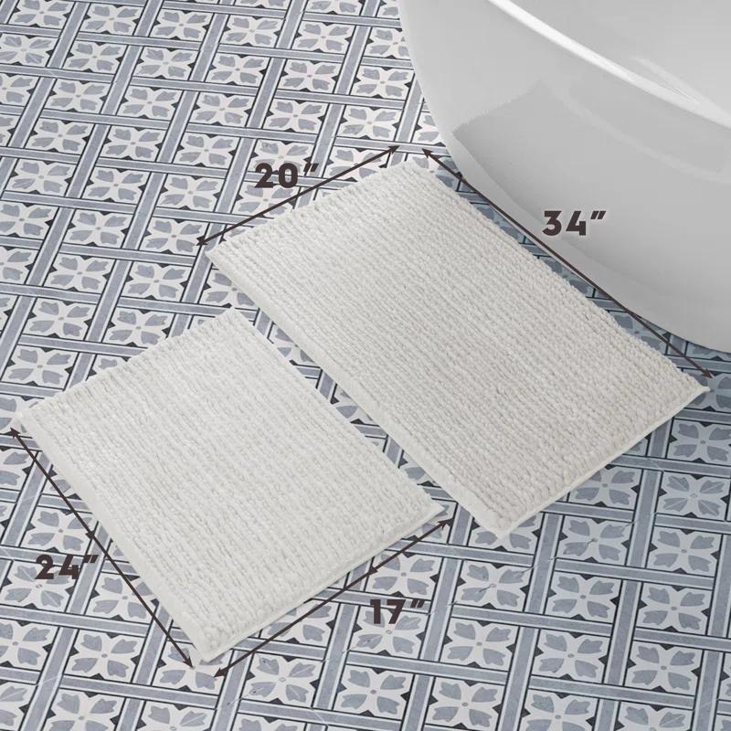 Laura Ashley Laura Ashley Butter Chenille 2 Pieces Bath Rugs