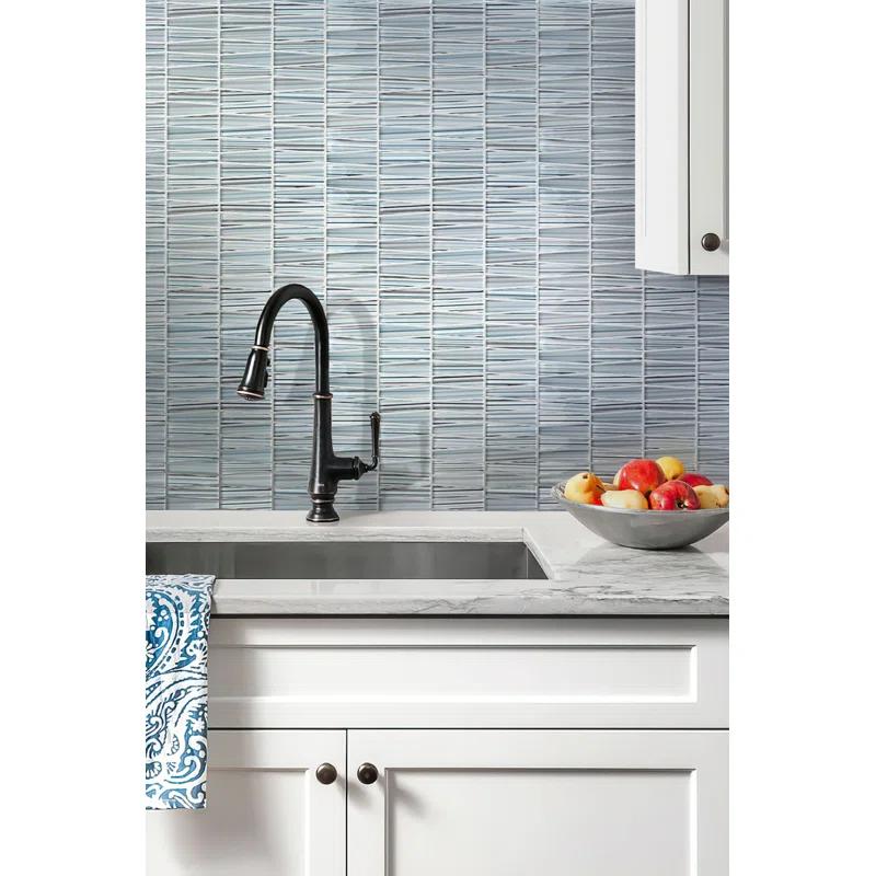 Apollo Tile 12"X12.9" Triangle Glass Mosaic Tile