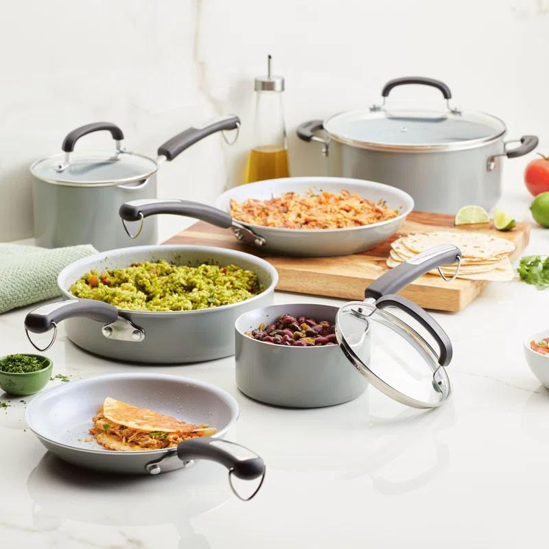 Farberware Eco Advantage Ceramic Nonstick Cookware Pots and Pans Set with Cooking Tools, 13 Piece
