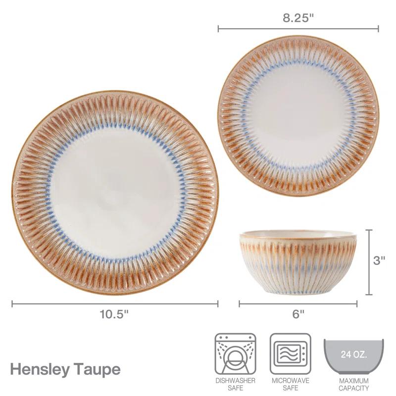Pfaltzgraff Hensley 12-Piece Stoneware Dinnerware Set, Service for 4