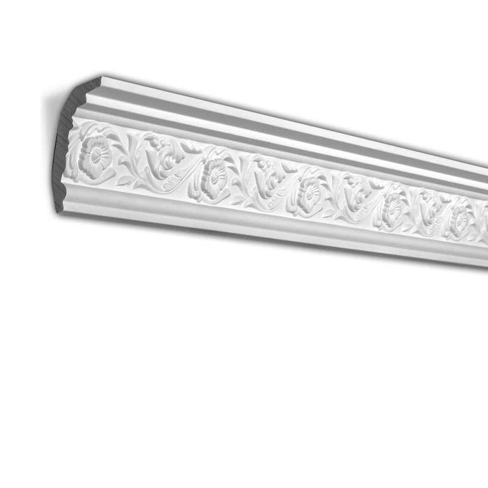 Architectural Products by Outwater L.L.C. 2-1/4 in x 3-3/8 in x 94-1/2 in Floral Polyurethane Crown Moulding Pro Pack 47 LF (Set of 6)