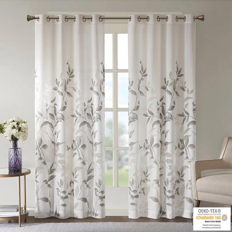 Orren Ellis Burnout Printed Curtain Panel Pair(2 Pcs Window Panels)