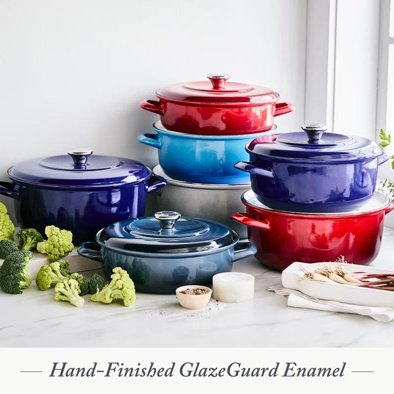 Merten And Storck 7 Quarts Non-Stick Enameled Cast Iron Round Dutch Oven