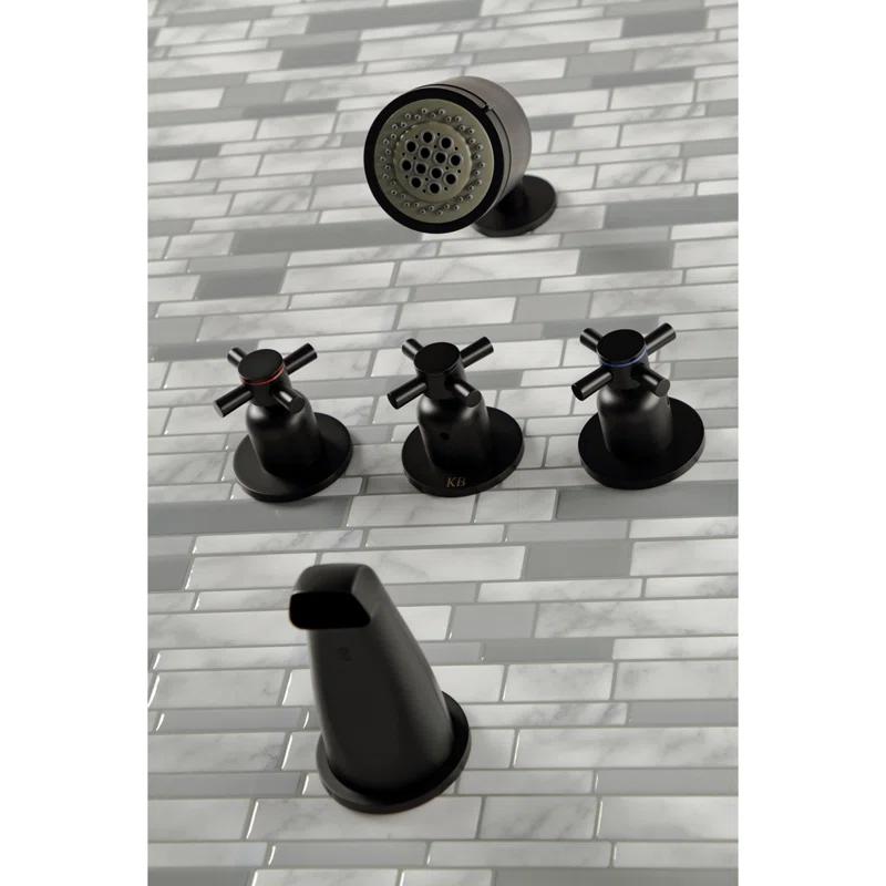 Kingston Brass Concord Triple-Handle Tub and Shower Faucet