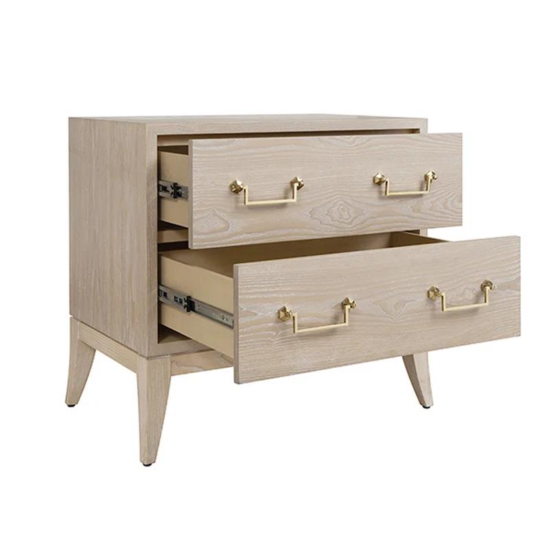 Kenna 29.25'' Tall 2 - Drawer Solid Wood Nightstand in White