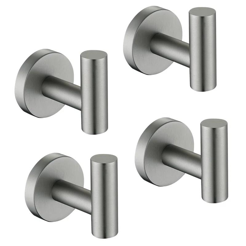 maiguoone A4BK-801 Bathroom Stainless Steel Towel Hooks Wall Mounted 4-Pack
