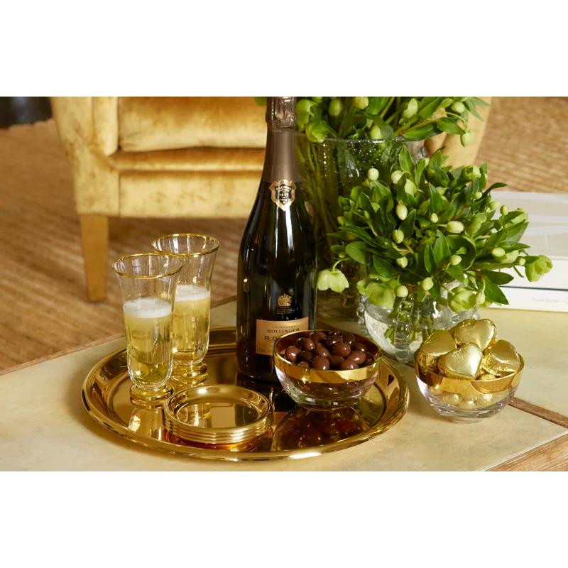 Marzia Metal Round 4 Piece Coaster Set (Set of 4)