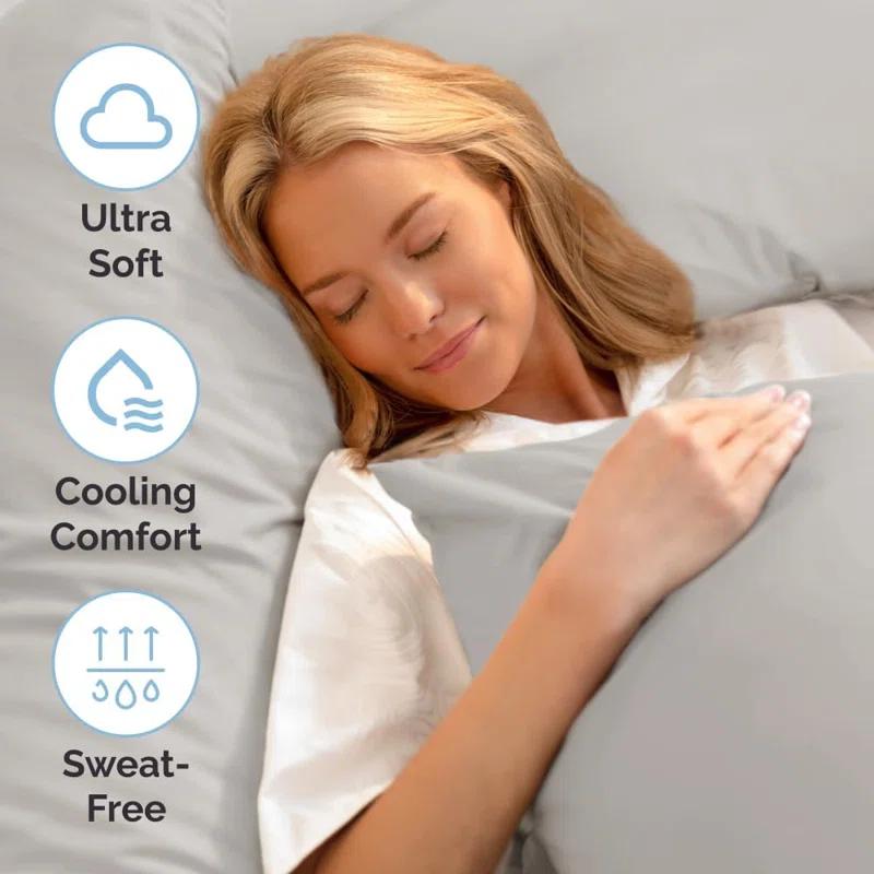 CGK Linens 6 Piece Soft & Cooling Solid Sheet Set - Wrinkle Free Luxury Bed Sheets