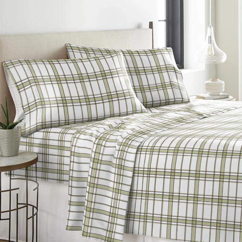 Pointehaven Flannel Plaid Sheet Set