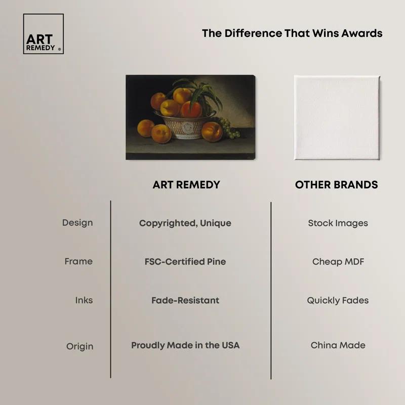 Art Remedy Still Life with Peaches Canvas Vintage Farm Wall Art by Art Remedy