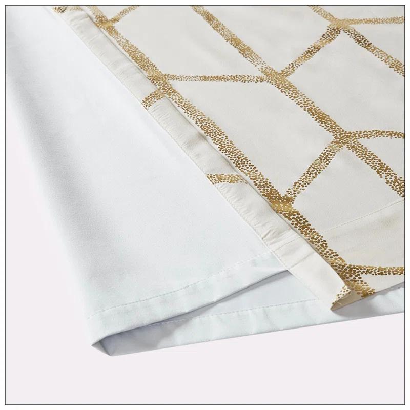 Everly Quinn Total Blackout Metallic Print Grommet Top Curtain Panel Pair (2 Pcs Window Panels)