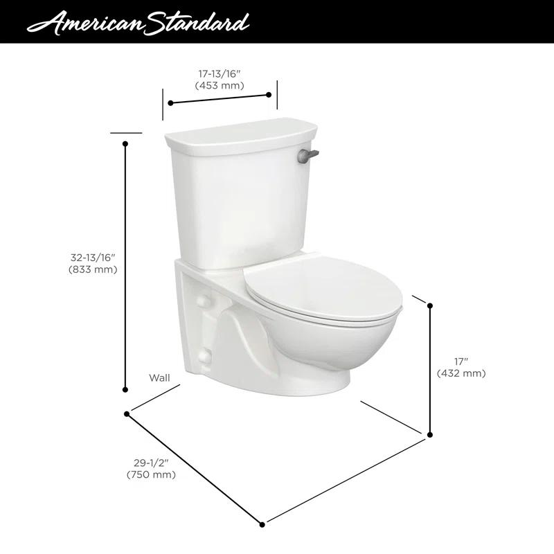 American Standard 2882107.020 American Standard Glenwall 1.28 Gallons GPF Elongated Wall Mounted Kit (Seat Not Included)