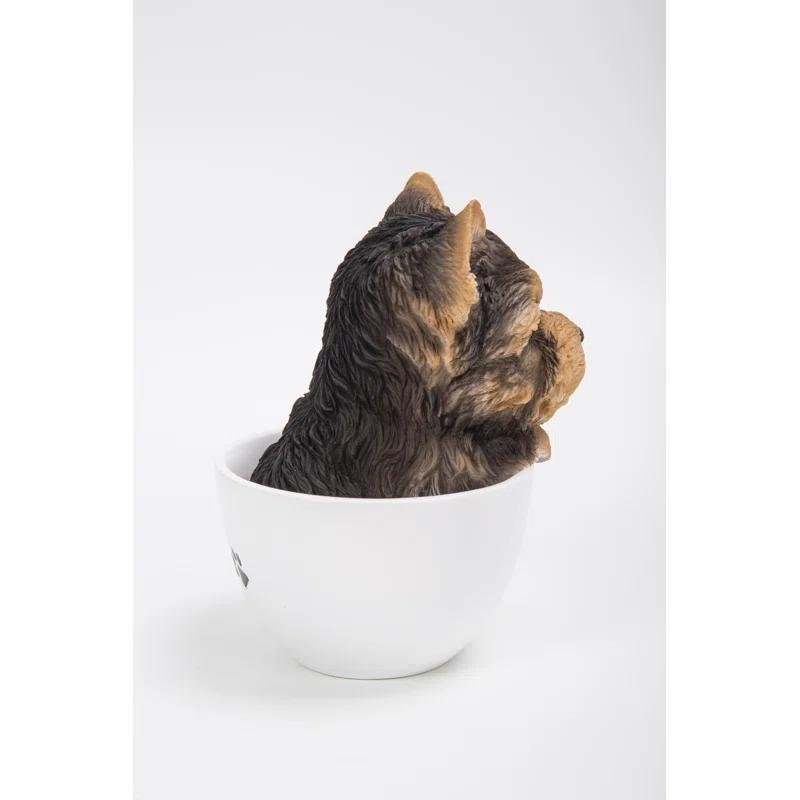 Hi-Line Gift Ltd. Teacup Yorkshire Terrier Puppy Statue
