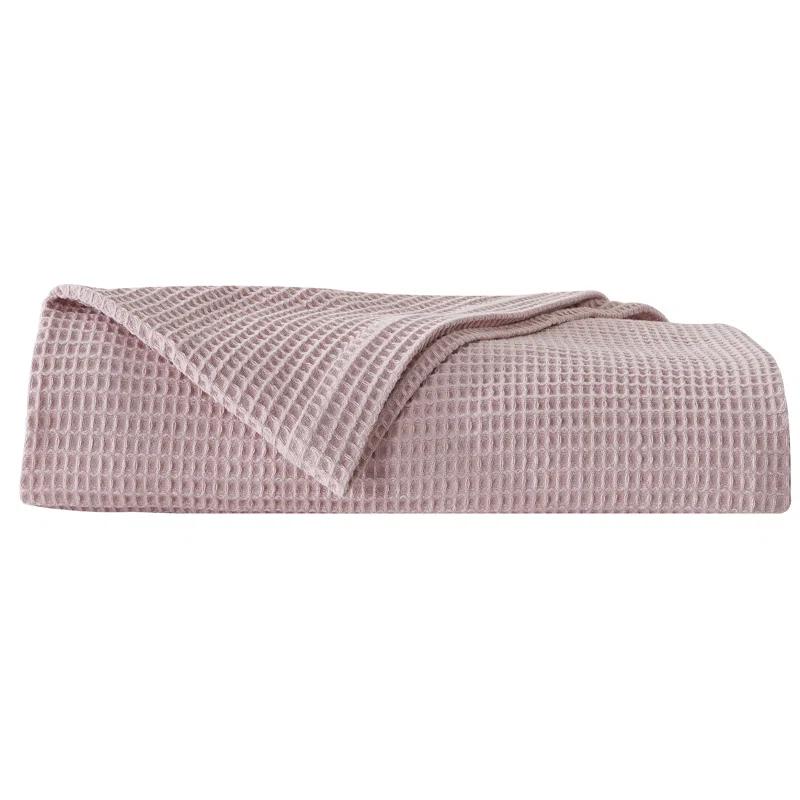 Solid Cotton Waffle Weave Blanket