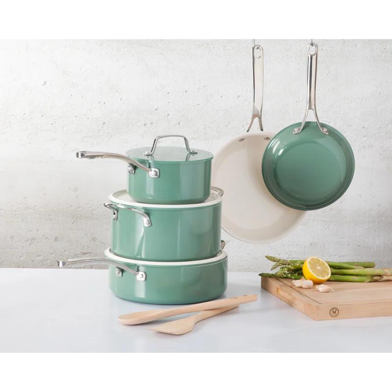 Martha Stewart Galway 10 Piece Aluminum Cookware Set w/Alum Lid