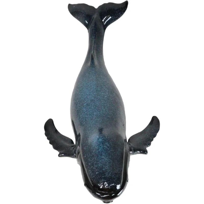 Highland Dunes Large Nautical Ocean Marine Baleen Humpback Whale Swimming Figurine 17"L