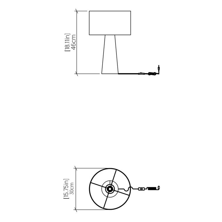 Conical Medium Density Fiberboard (MDF) Table Lamp