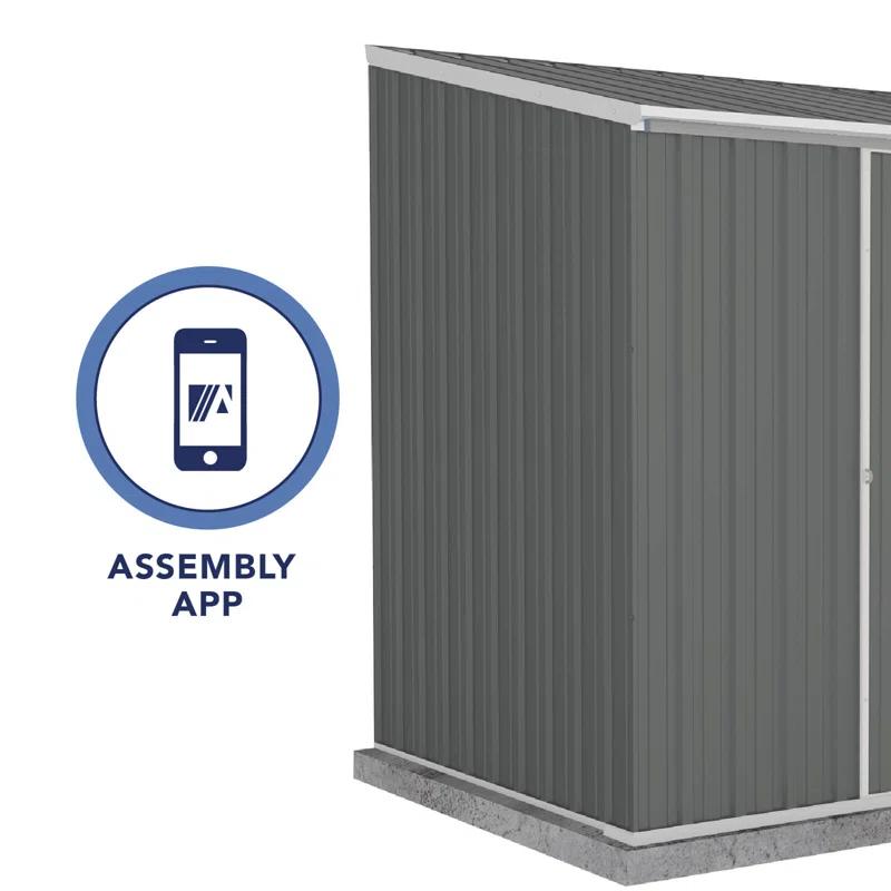 Absco Absco EZI Slider 5 ft. W x 7 ft. D Galvanized Steel Storage Shed