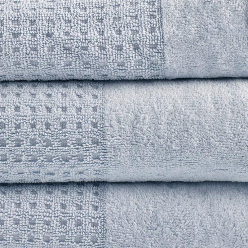 Madison Park Spa Waffle Cotton Jacquard Antimicrobial Bath Towel 6 Piece Set
