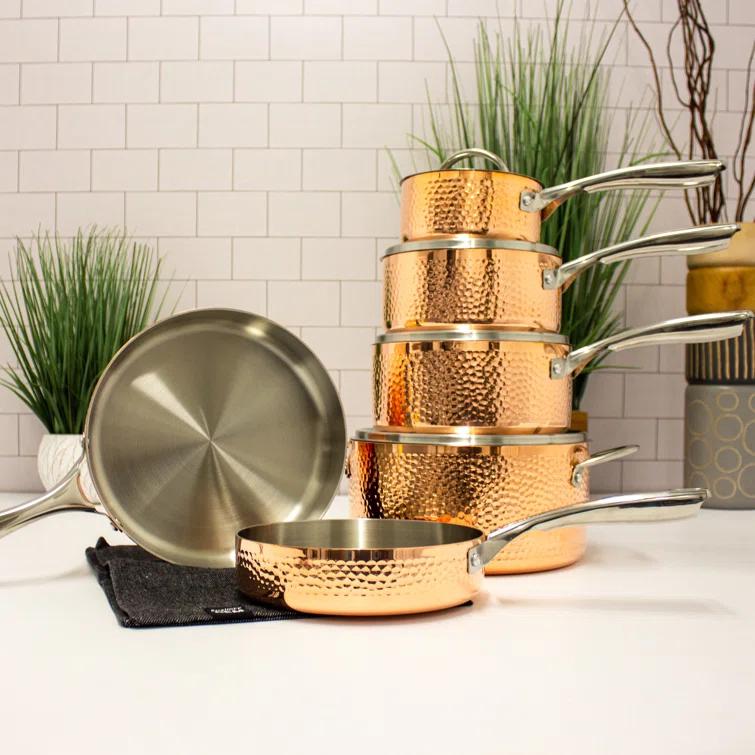 BergHOFF BergHOFF Vintage 10 Piece Hammered Copper Cookware Set