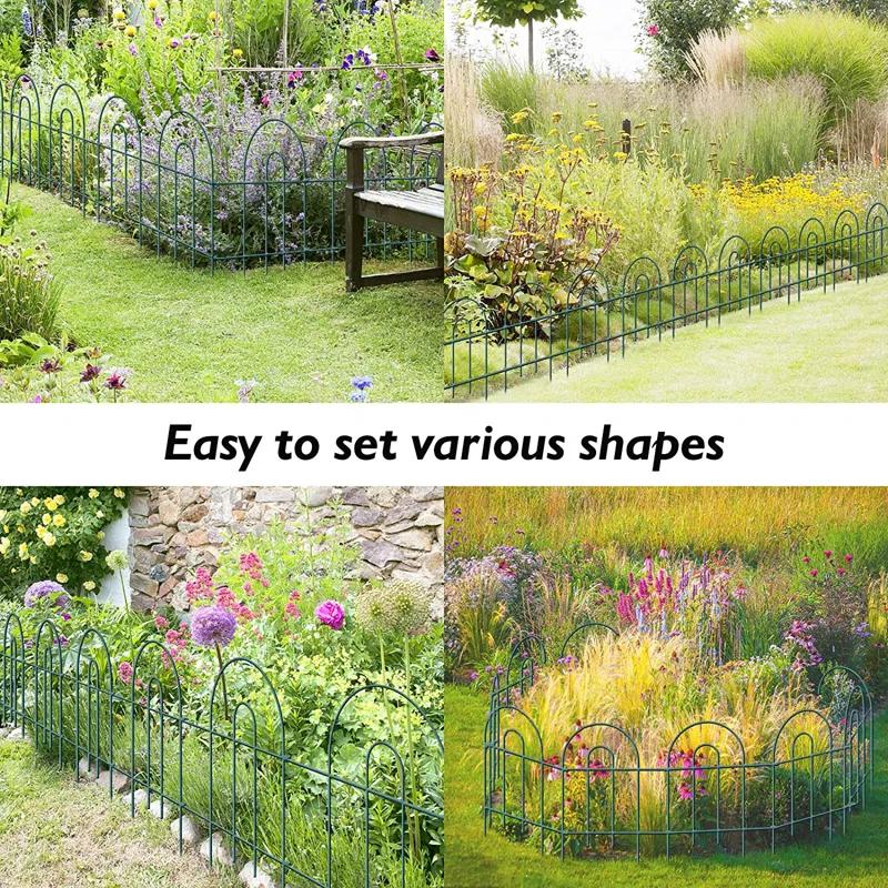 Amagabeli 35panels Decorative Garden Fence 18inchl x 50ft Border Animal Barrier Fence Border Green Thicken