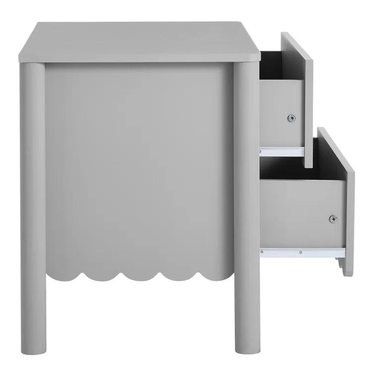 Modway Emmeline Scalloped 2-Drawer Nightstand