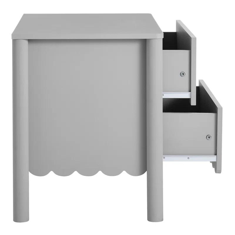 Modway Emmeline Scalloped 2-Drawer Nightstand
