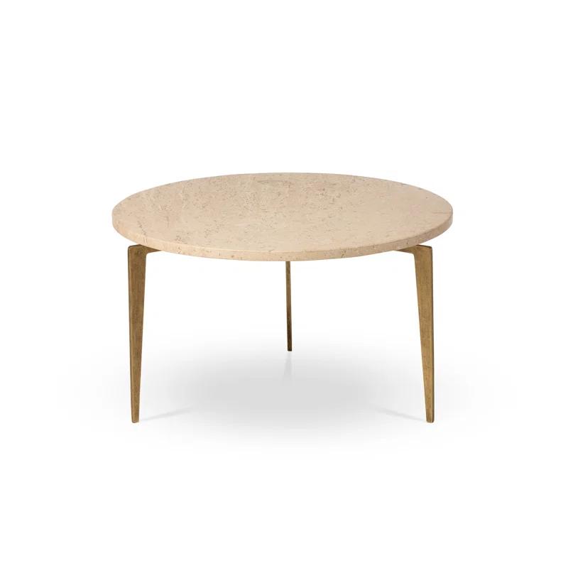 Park Hill Collection Travertine Round Nesting Coffee Table Set