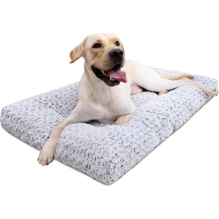Tucker Murphy Pet™ Washable Dog Bed Deluxe Plush Dog Crate Beds Fulffy Comfy Kennel Pad Anti-Slip Pet Sleeping Mat