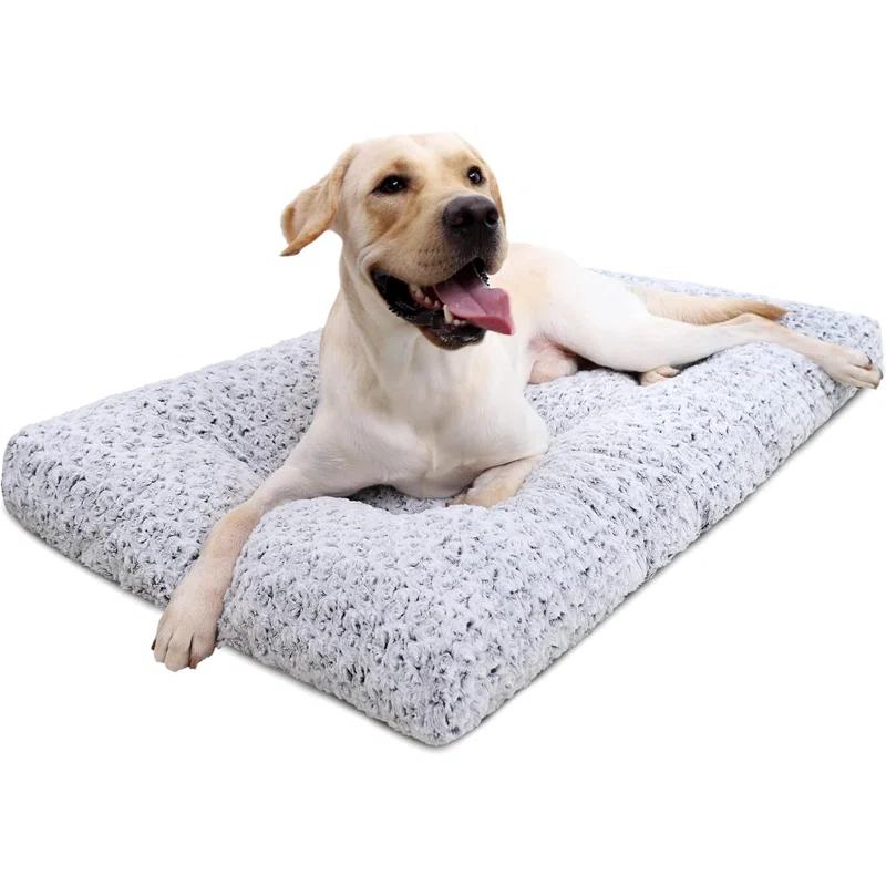 Tucker Murphy Pet™ Washable Dog Bed Deluxe Plush Dog Crate Beds Fulffy Comfy Kennel Pad Anti-Slip Pet Sleeping Mat