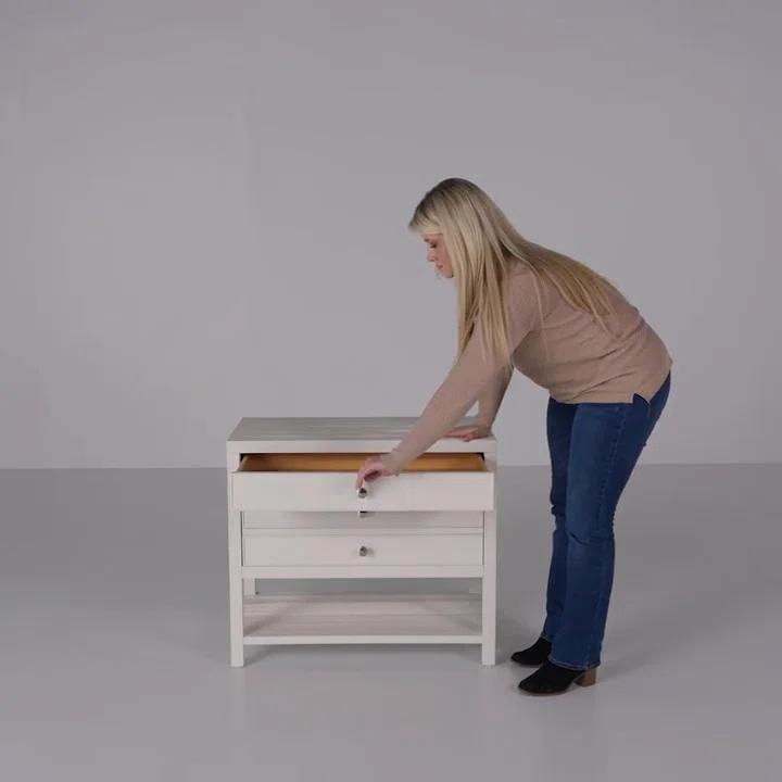 Sand Dune 2-Drawer Nightstand with USB Ports