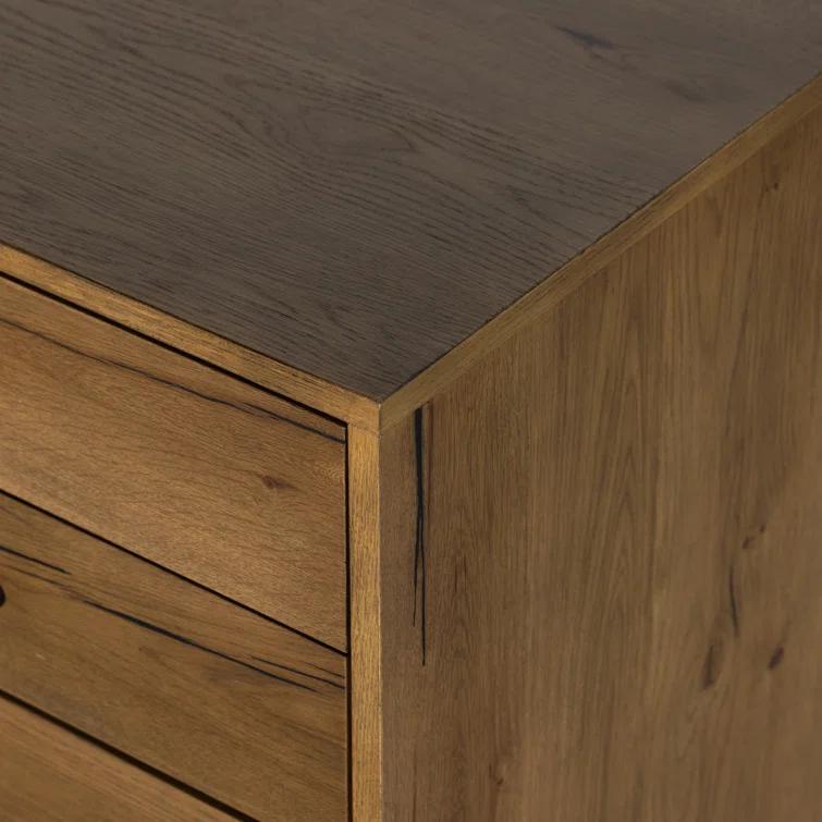 Amber Oak Resin Executive Desk with Drawer