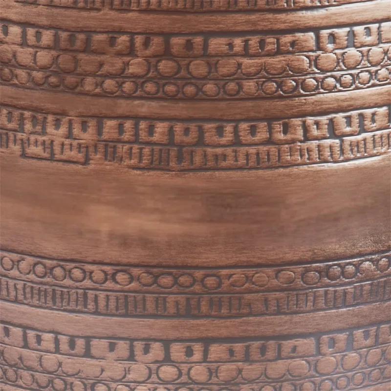 Dakota Fields Johnsen 15 in Large Iron Metal Drum Accent Side End Table