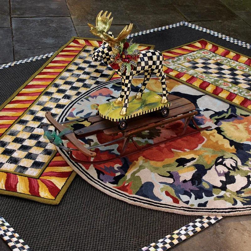 MacKenzie-Childs Courtly Check® Red & Gold Rug