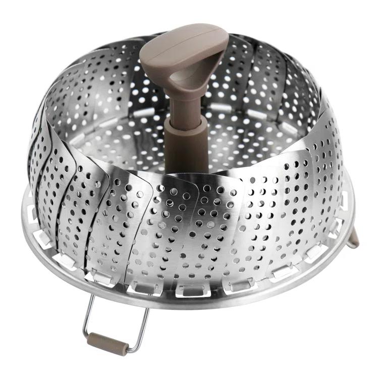 Martha Stewart Martha Stewart Stainless Steel Folding Steamer Insert With Handle In Taupe