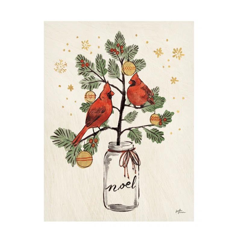 The Holiday Aisle® " Christmas Lovebirds XIV Noel " by Janelle Penner