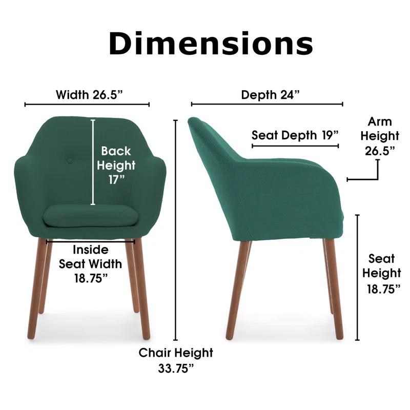 Adore Decor Roux Mid-Century Accent Chair for Home Office or Living Room