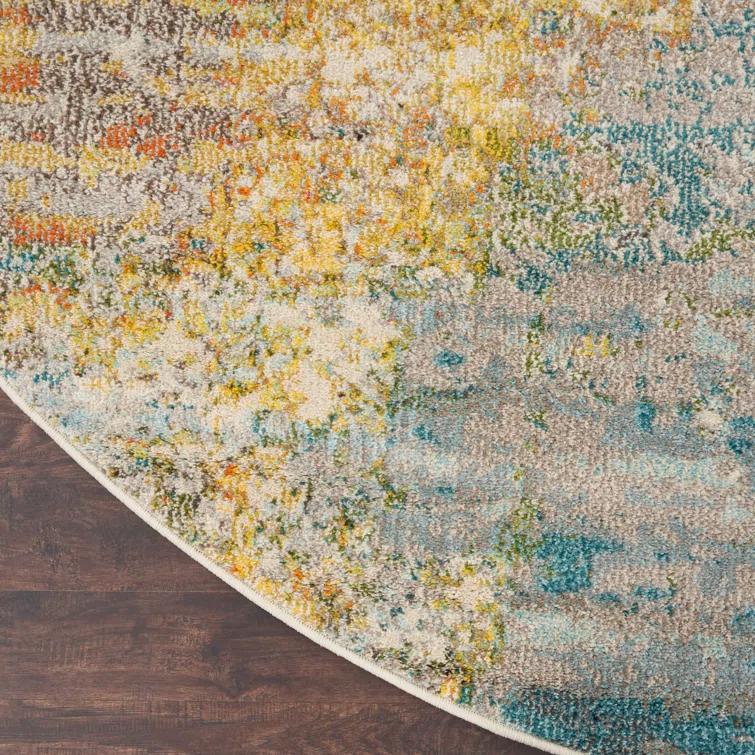 Wade Logan® Celestial 7’10” X Round Sealife Modern Indoor Rug