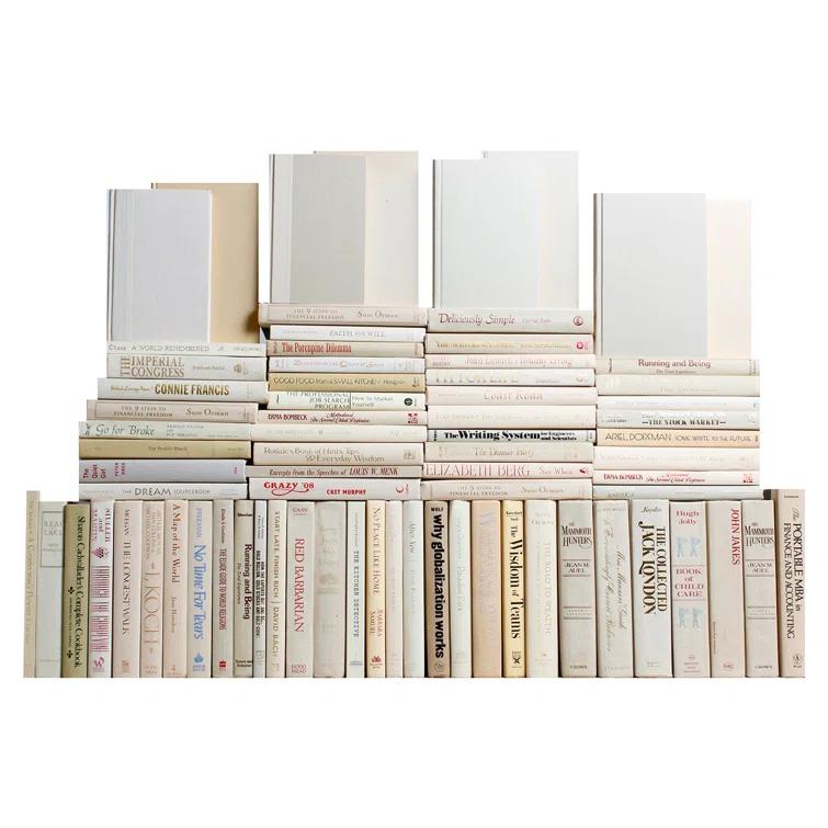 Off-White Modern Decorative Book Wall Set of 75