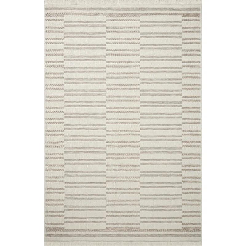 Malibu II Indoor / Outdoor Rug by Amber Lewis x Loloi - Ivory and Dove / 2'3" x 3'9"