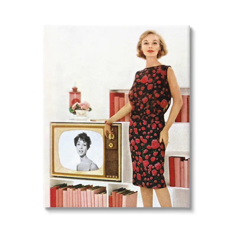 Stupell Industries " Vintage TV Advertisement Woman "