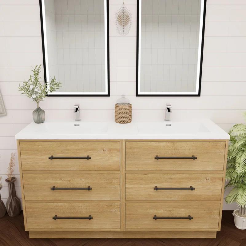 MEBO Victoria 58.9'' Double Bathroom Vanity with Acrylic Top